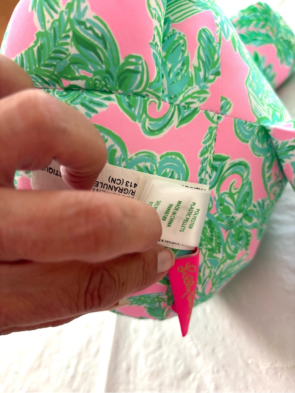 NWT Lilly Pulitzer Pink Green Mandevilla Pink Sands Paradise Plush Elephant - Picture 12 of 13
